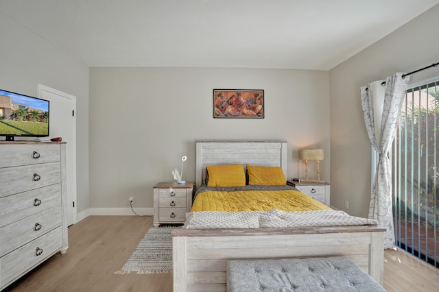 bedroom featuring light hardwood / wood-style floors