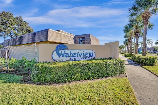 view of community sign