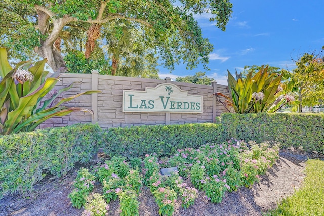 view of community sign