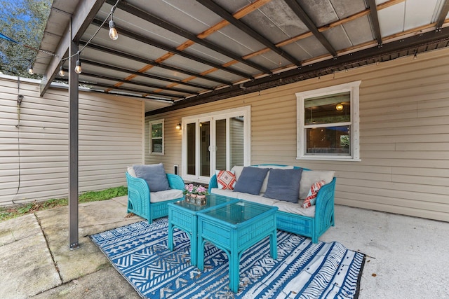 view of patio with an outdoor living space