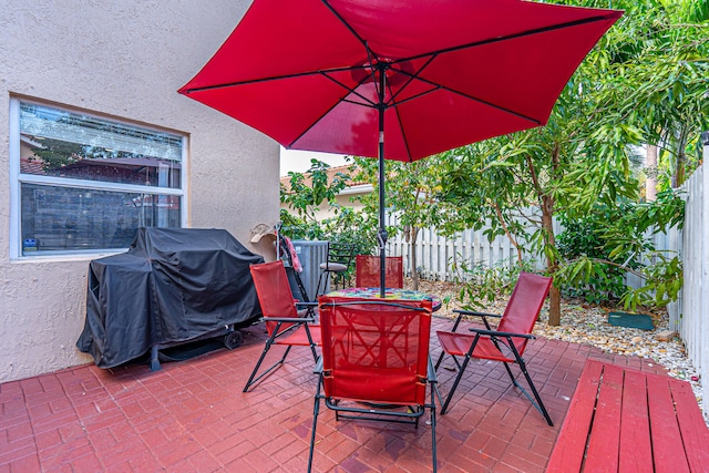 view of patio / terrace featuring grilling area