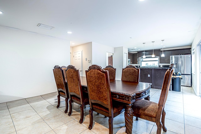 view of tiled dining area