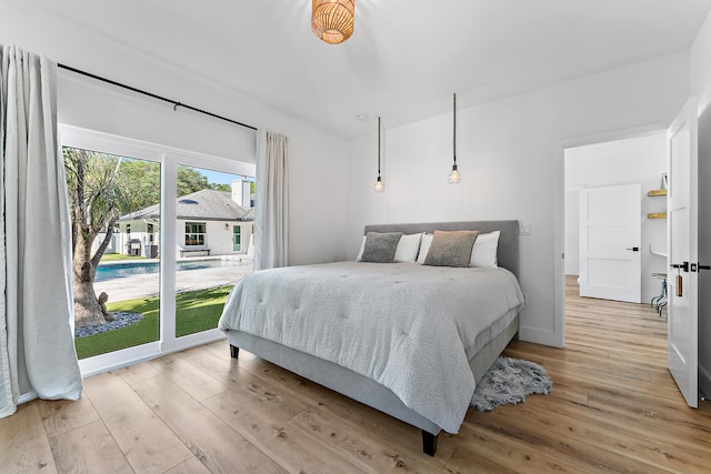 bedroom featuring light hardwood / wood-style flooring