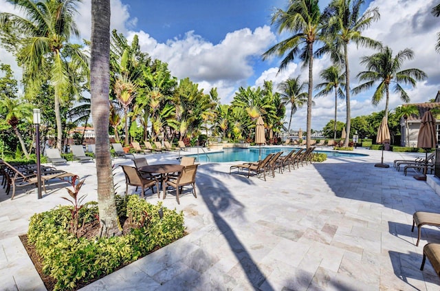 view of pool featuring a patio area