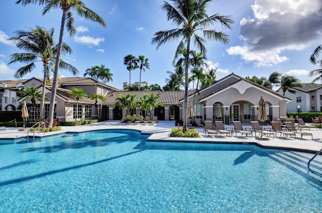 view of pool with a patio