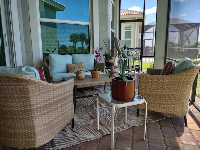 view of sunroom