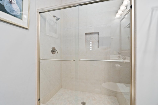 bathroom featuring walk in shower