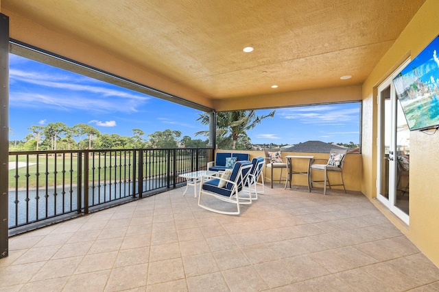 view of patio with an outdoor hangout area