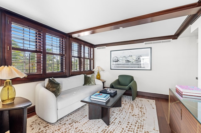 living room featuring light hardwood / wood-style floors