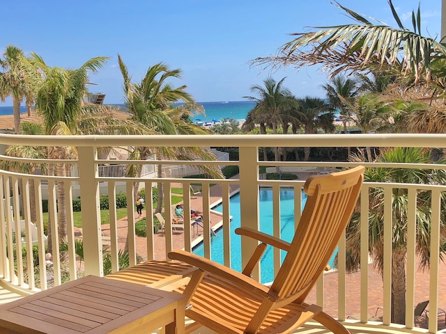 balcony with a water view