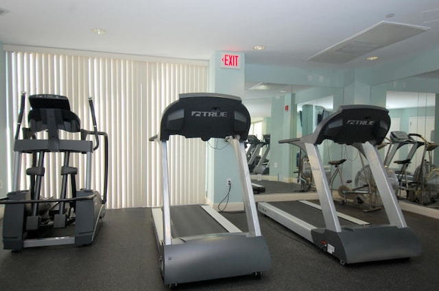 workout area featuring plenty of natural light