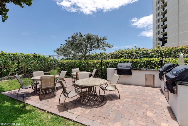 view of patio with area for grilling