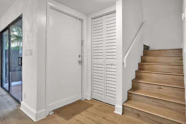 entryway featuring light hardwood / wood-style flooring