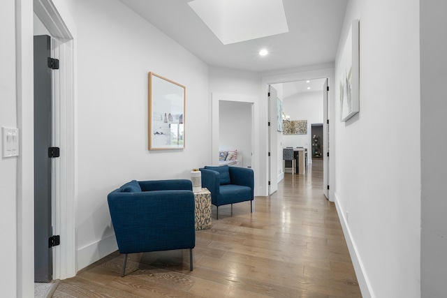 hall featuring wood-type flooring