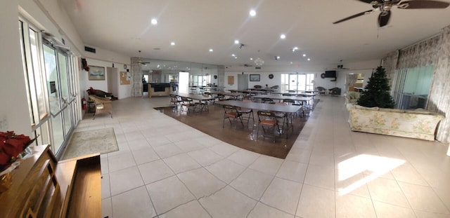 3300 Springdale Blvd, Palm Springs, FL 33461 - dining room featuring ceiling fan and recessed lighting