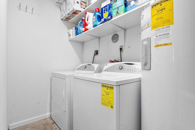 laundry area with washer and clothes dryer