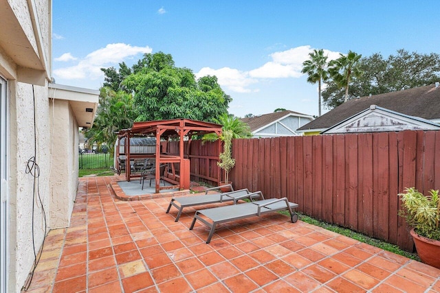 view of patio with a gazebo