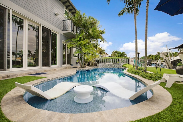 view of pool with a patio