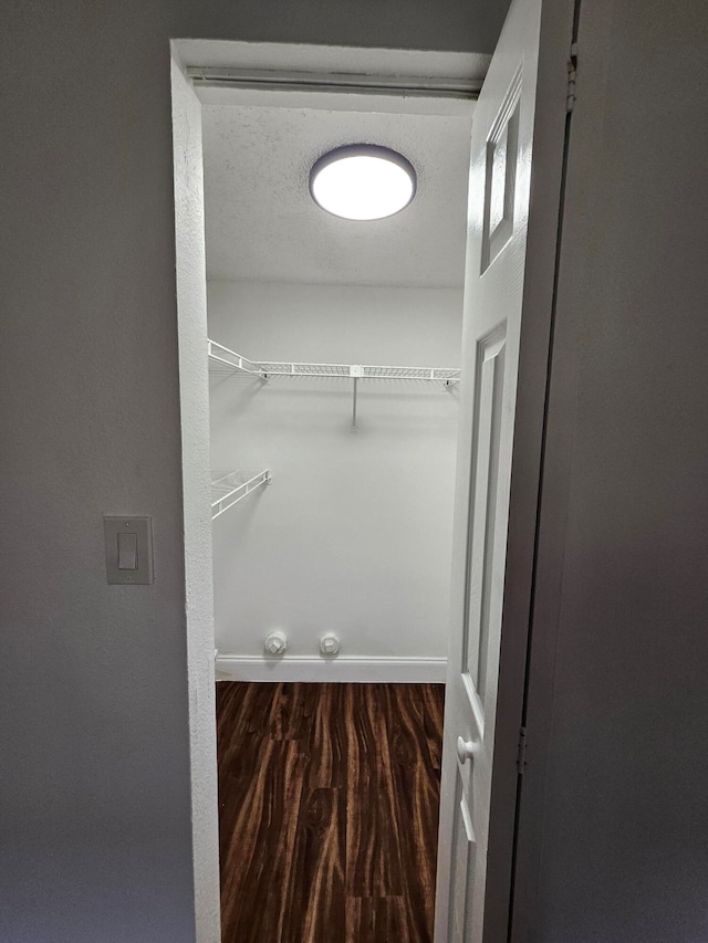 walk in closet featuring hardwood / wood-style floors