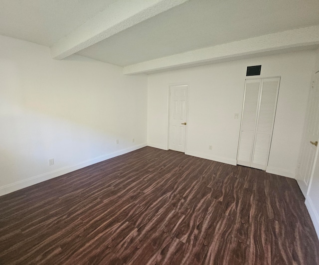 interior space with dark hardwood / wood-style floors