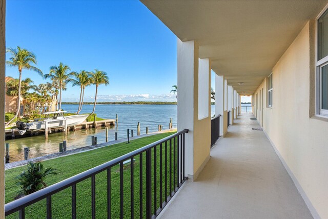 balcony with a water view