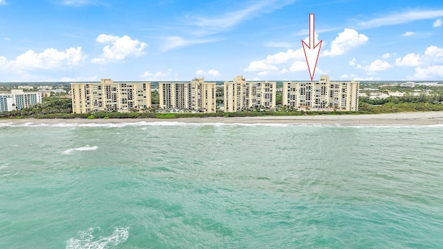 water view featuring a beach view