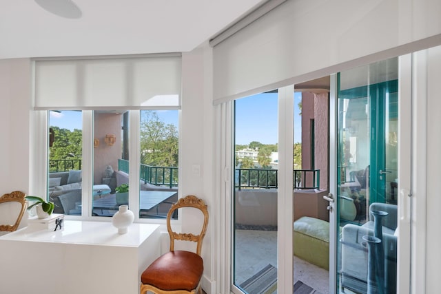 doorway to outside featuring plenty of natural light and french doors