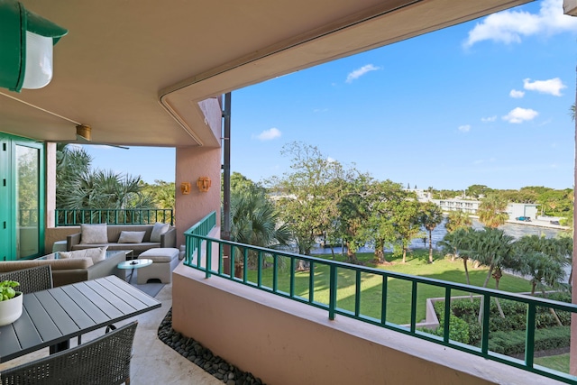 balcony featuring outdoor lounge area