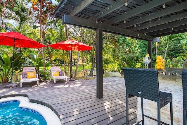 view of wooden deck