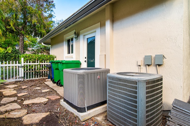 exterior details with central air condition unit