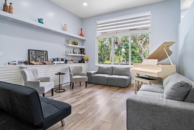 living room featuring light hardwood / wood-style flooring