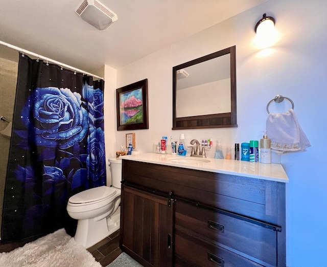 bathroom with vanity and toilet