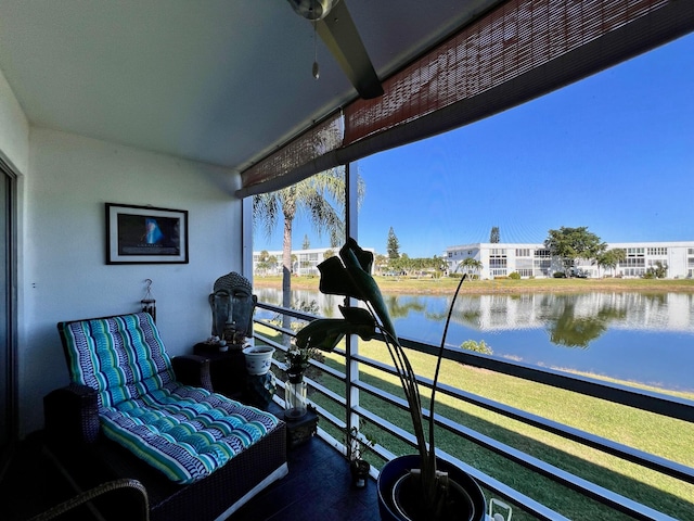 balcony with a water view