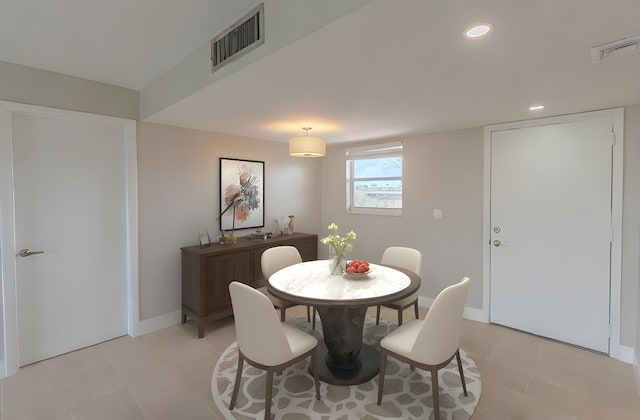 view of tiled dining space