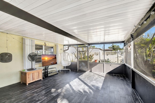 view of unfurnished sunroom