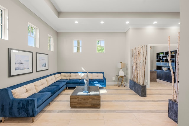 view of tiled living room