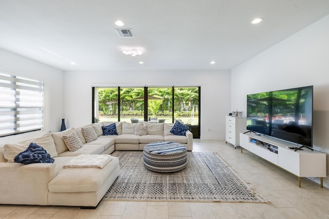 living room featuring a healthy amount of sunlight