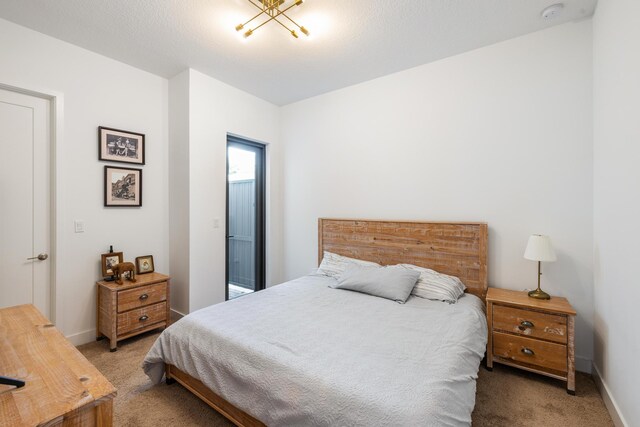 bedroom featuring carpet