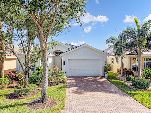 view of front of house with a garage