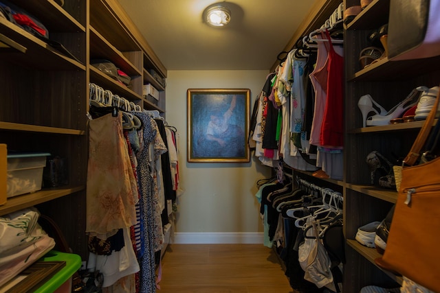 spacious closet featuring wood-type flooring