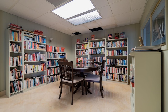 office featuring a drop ceiling