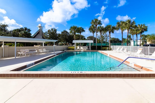 view of pool with a patio