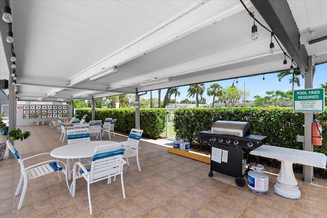 view of patio with area for grilling