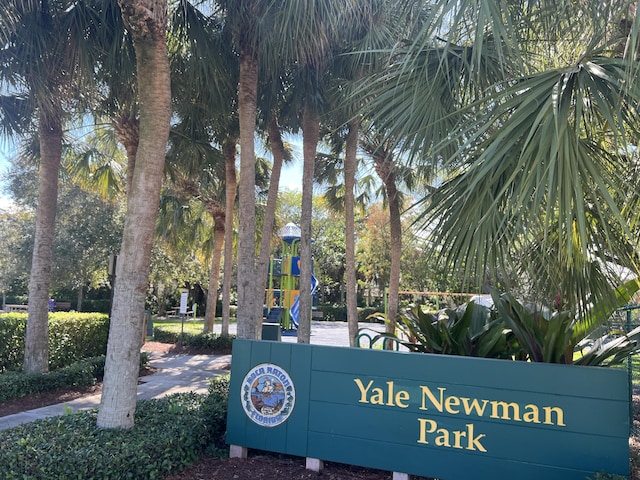 view of community sign