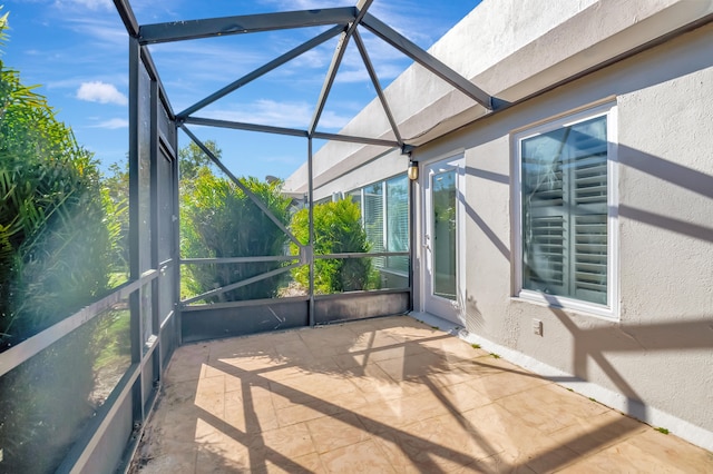 view of unfurnished sunroom