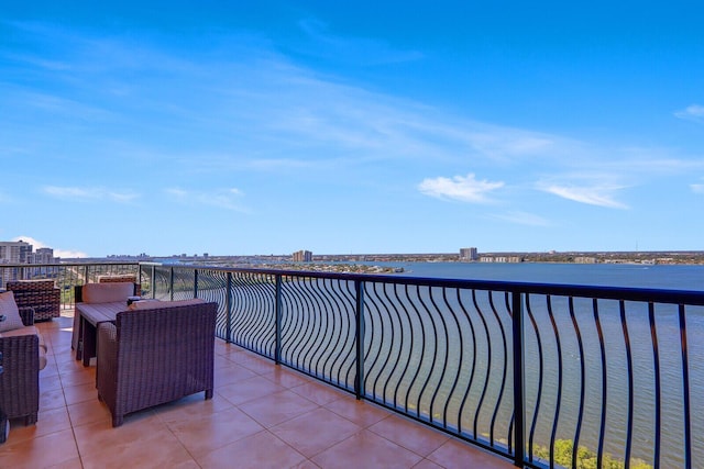 balcony with a water view