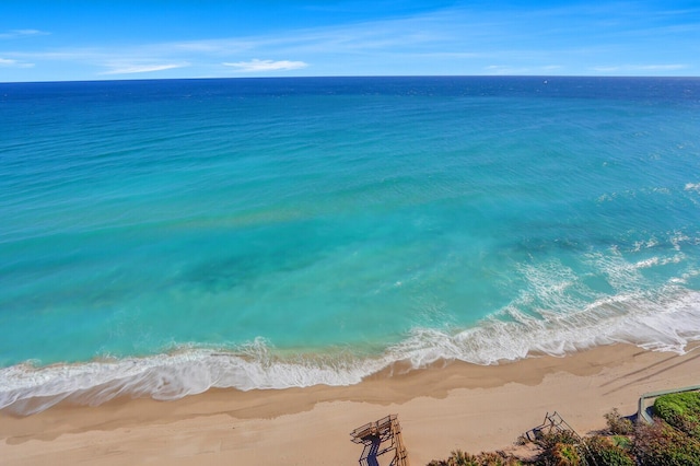 property view of water featuring a view of the beach