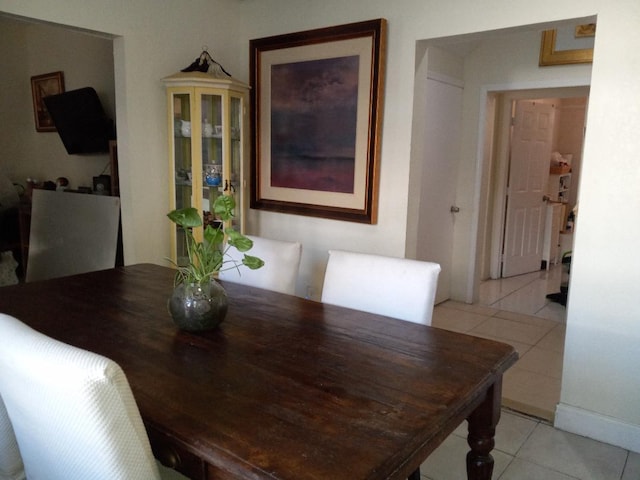 view of tiled dining area