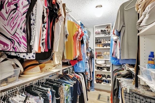 walk in closet featuring light wood-type flooring