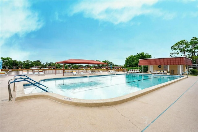 view of pool with a patio